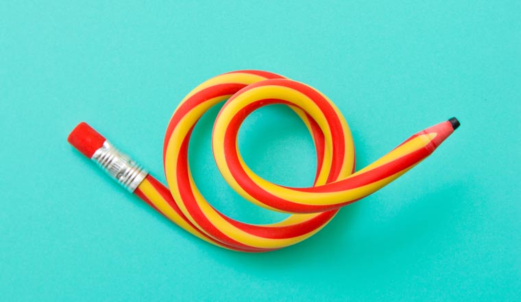 red and yellow twisted pencil