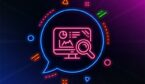 A picture of a speech bubble containing data charts