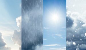 A picture of four seasons of weather