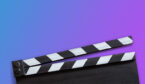 film slate on multicolour background