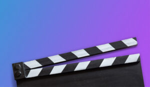 film slate on multicolour background