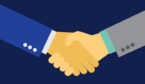 Vector partnership handshake illustration.