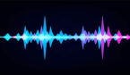 Vector waveform on dark background like soundtracks digital pattern