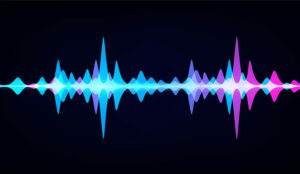 Vector waveform on dark background like soundtracks digital pattern