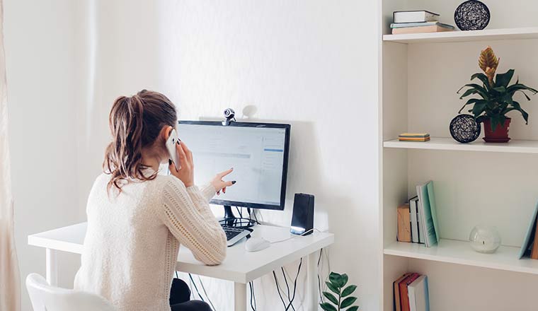 A person working from home