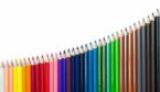 Coloured pencils in the shape of a curve graph