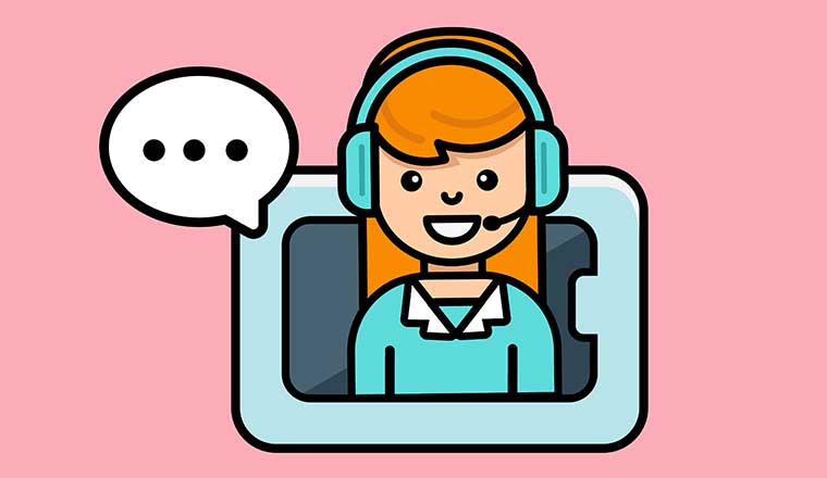 Person on headset illustration