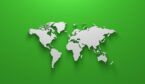 World map on green background