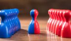 Merging Of Red And Blue Pawns