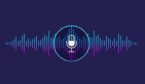 Sound wave with microphone icon.