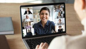 A group of people on a video call