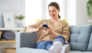 Person relaxed on phone