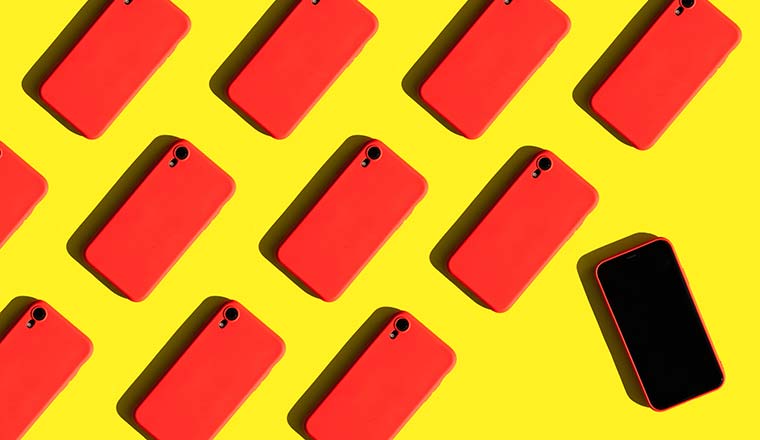 High call volume with many red cell phones on yellow background