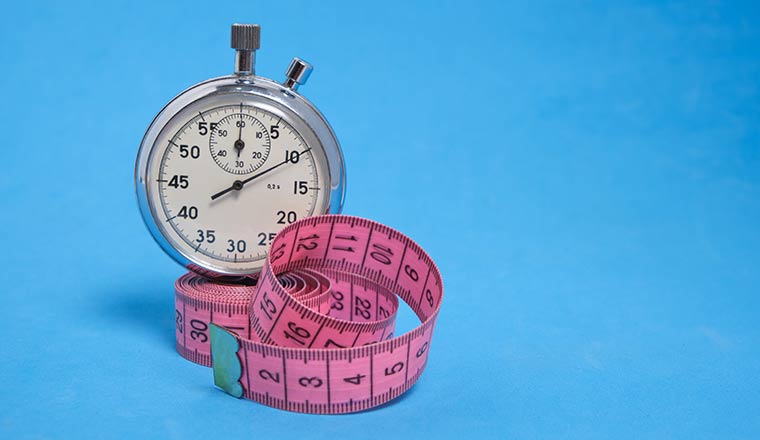 Stopwatch and measuring tape