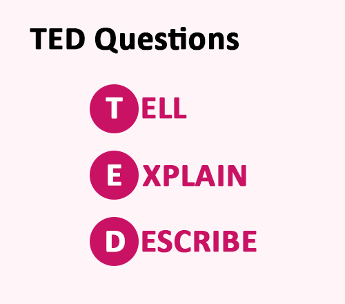 Tell Explain Describe TED Questions