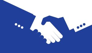 Vector partnership handshake illustration