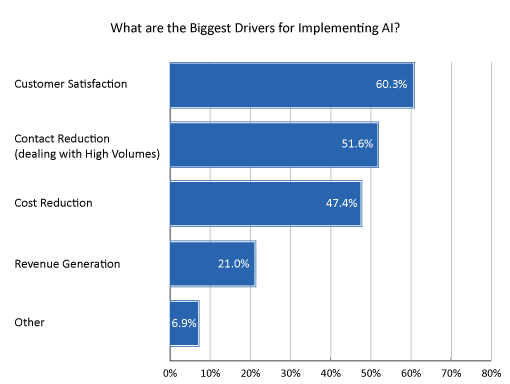 2021 Survey Graph What are the Biggest Drivers for Implementing AI?