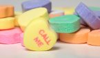 Conversation hearts Valentines day candy.