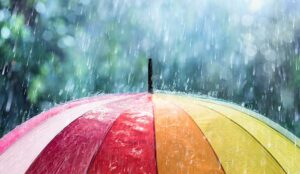 Rain On Rainbow Umbrella