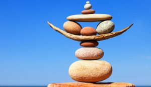 Perfect balance of rocks in creative formation