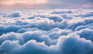 View of the clouds from above at dawn
