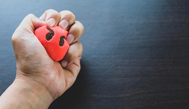 A stress ball in a hand