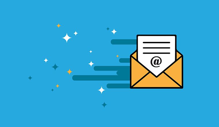 Flat design of sending mail icon