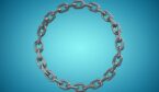 A shiny metallic circular chain