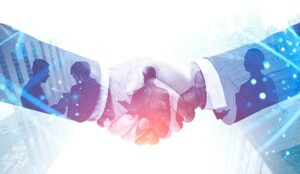 Partnership concept with handshake