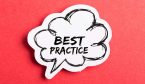 Best Practice Speech Bubble Isolated On Red Background