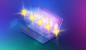 Website or notebook rating with shiny stars