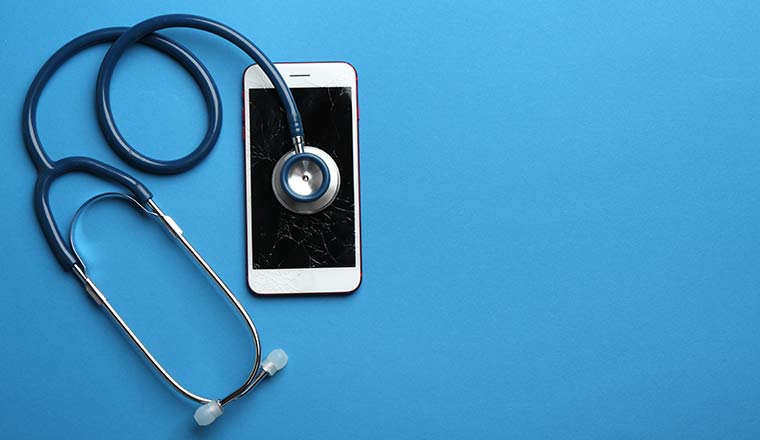 Phone and stethoscope