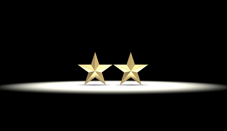 Two Gold Stars - Recognised Twice