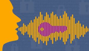 Voice biometrics and security illustration