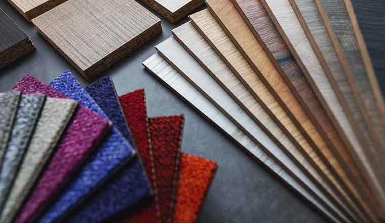 flooring and furniture material samples