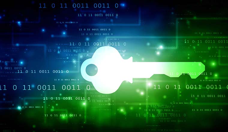 technology concept with digital key