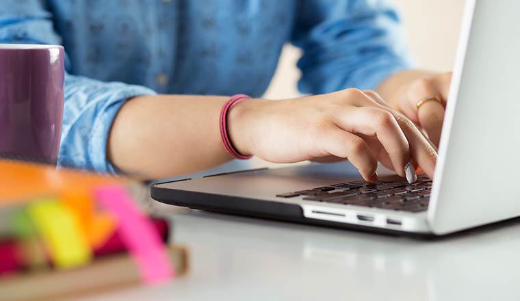 Person working on laptop