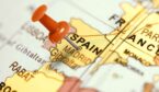 Red pin on Spanish map