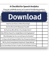speech analytics checklist