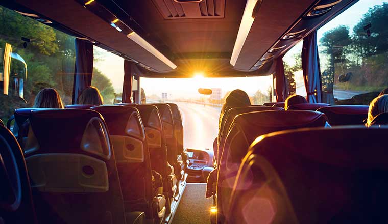 Interior of a bus