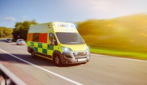 UK ambulance on road