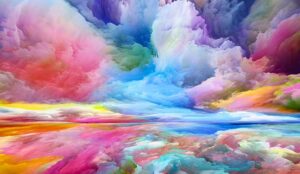 coloured powder cloud