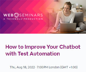 thumbnail advert promoting event How to Improve Your Chatbot With Test Automation – Webinar