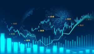 Stock market or forex trading graph concept