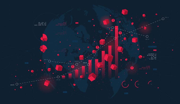 Financial big data analytic and business infographic