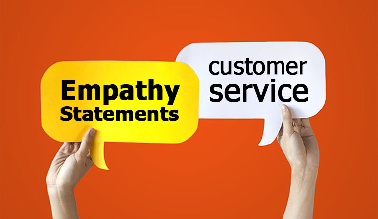 Hands Holding Yellow and White Speech Bubbles Customer Service Empathy Statements