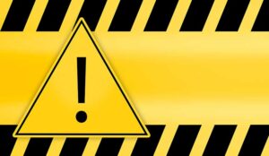 exclamation mark in triangle frame attention caution danger sign