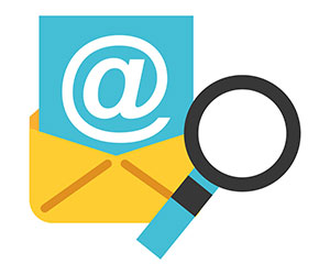 Email icon with magnifying glass