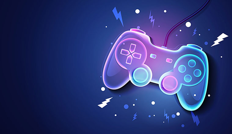 Neon Future Game Pad Background.