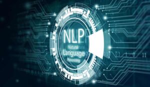 NLP Natural Language Processing concept with virtual screen